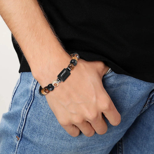 Natural Stone Zodiac Bracelets - Healing Crystal Jewelry for All 12 Signs | Couples & Friendship Gifts