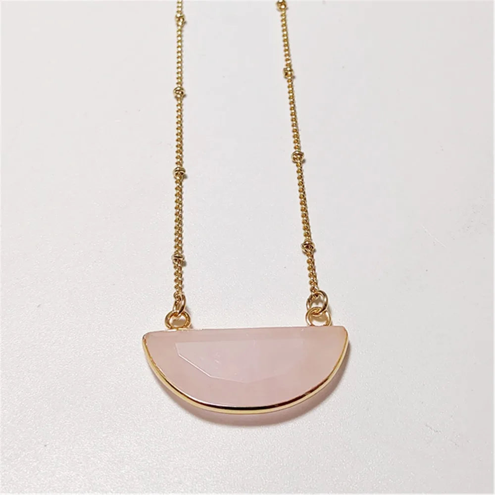 CrystalHeart™ - Natural Crystal Heart Necklace | 5 Healing Stones with Copper Satellite Chain