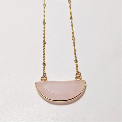 CrystalHeart™ - Natural Crystal Heart Necklace | 5 Healing Stones with Copper Satellite Chain