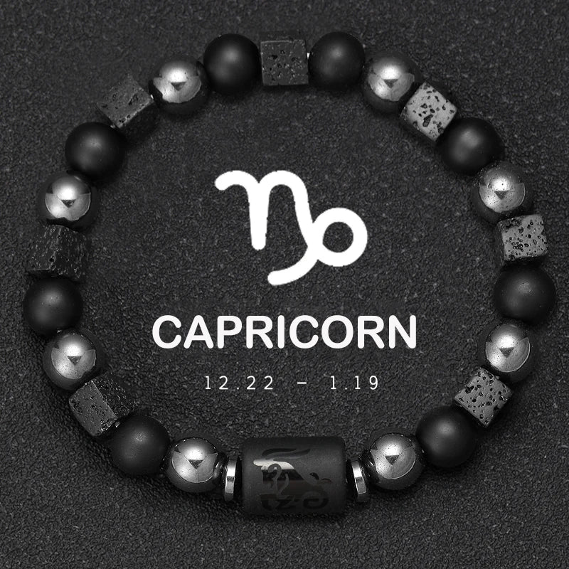 Natural Stone Zodiac Bracelets - Healing Crystal Jewelry for All 12 Signs | Couples & Friendship Gifts