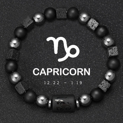 Natural Stone Zodiac Bracelets - Healing Crystal Jewelry for All 12 Signs | Couples & Friendship Gifts