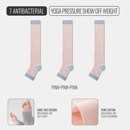 FlexiFlow™ Compression Socks – Open Toe Support for Yoga, Sports & Recovery