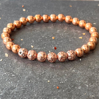 🔮 Volcanic Lava & Copper Bracelet - Ancestral Power Amulet