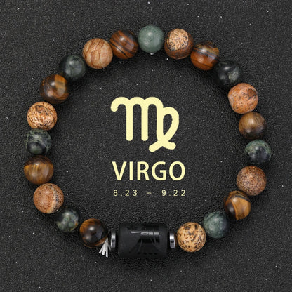 Natural Stone Zodiac Bracelets - Healing Crystal Jewelry for All 12 Signs | Couples & Friendship Gifts