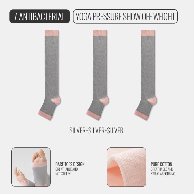 FlexiFlow™ Compression Socks – Open Toe Support for Yoga, Sports & Recovery