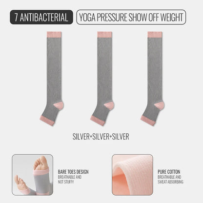 FlexiFlow™ Compression Socks – Open Toe Support for Yoga, Sports & Recovery