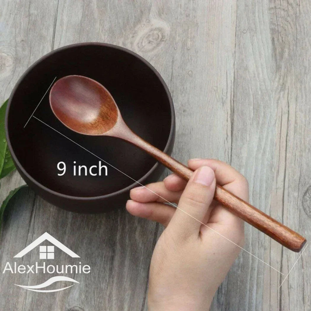 BambooEssence™ - Natural Bamboo Wooden Spoons Set | 6-Piece Korean Style for Eco-Conscious Kitchen