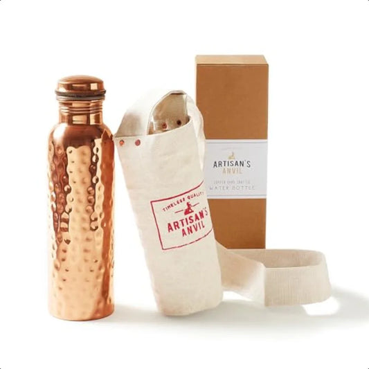 TamraJal™ Pure Copper Water Bottle | Authentic 100% Copper Ayurvedic Vessel - 32oz Premium Edition