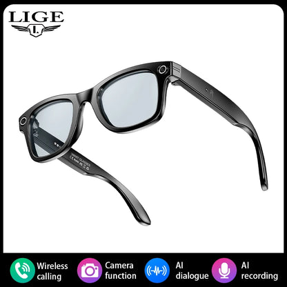 Smart Camera Glasses - AI Voice Assistant & Music
