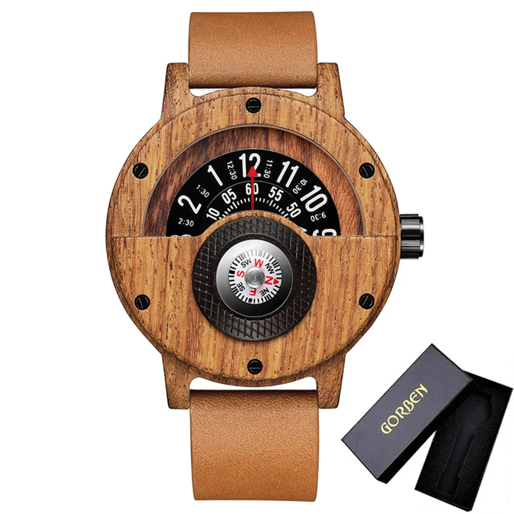 The Compass Heritage™ | Handcrafted Walnut Wood Watch