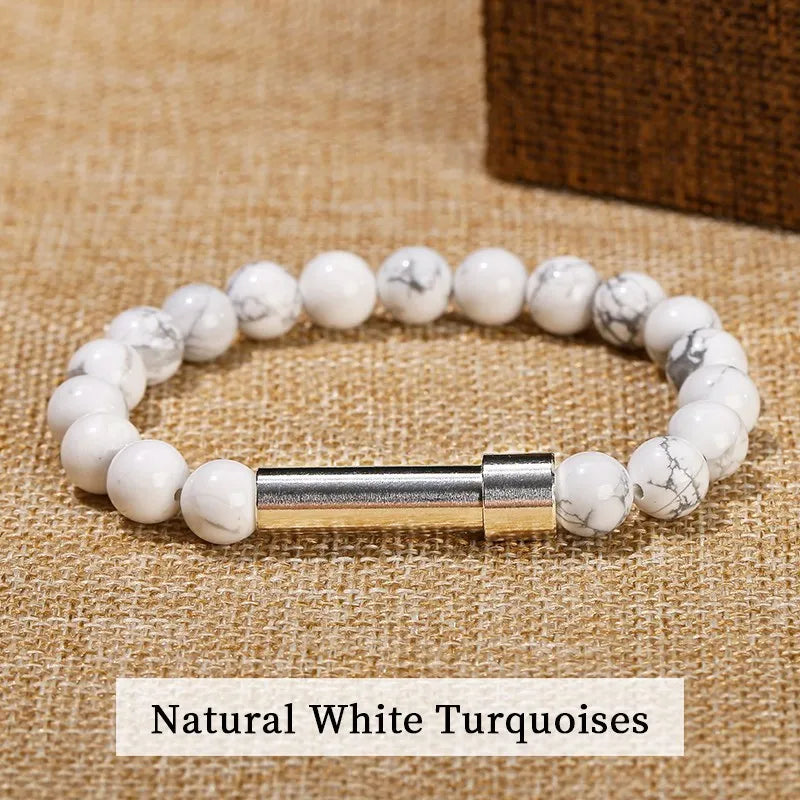 WhisperStone™ - Secret Message Bracelet | Natural Stone Beaded Bracelet with Hidden Capsule for Love Notes & Intentions