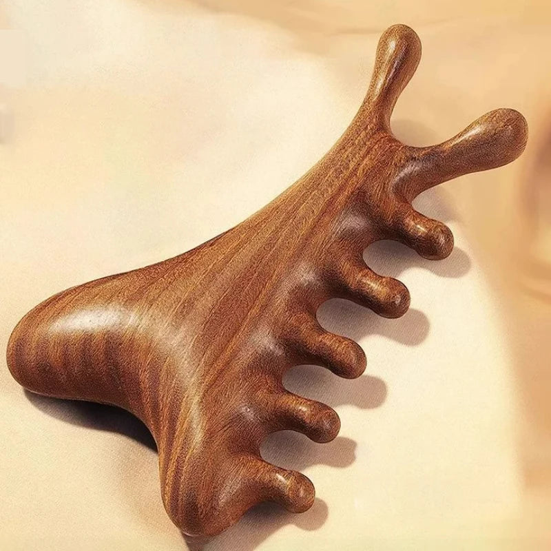 SandalFlow™ - Therapeutic Sandalwood Gua Sha Tool | Body & Facial Massage
