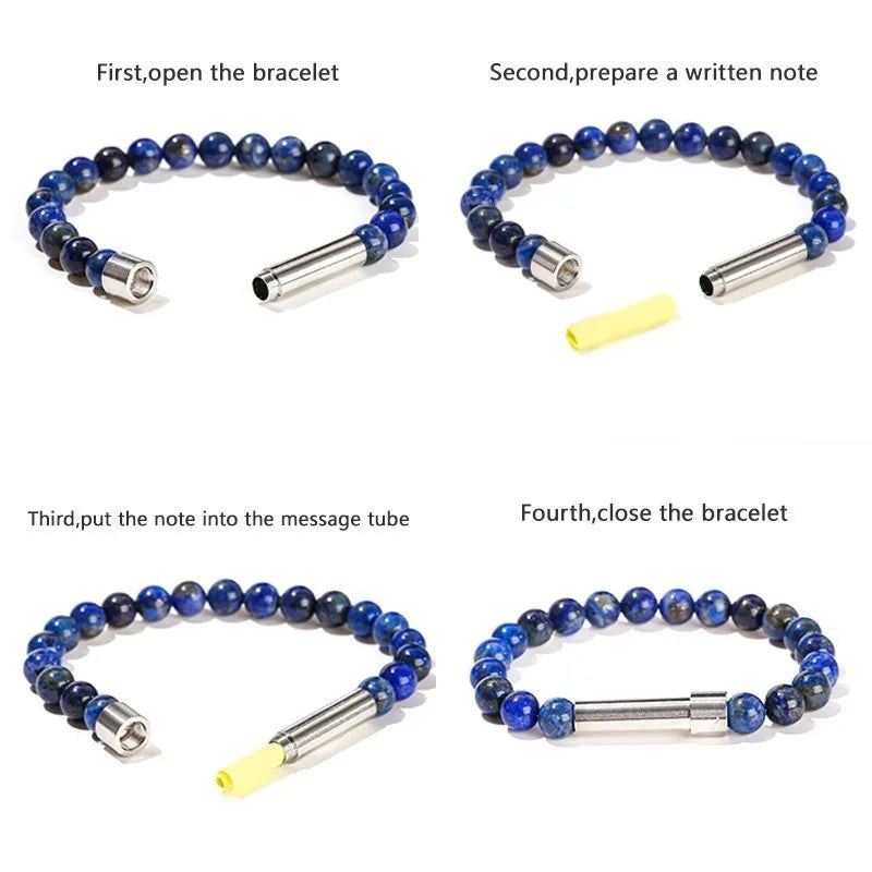 WhisperStone™ - Secret Message Bracelet | Natural Stone Beaded Bracelet with Hidden Capsule for Love Notes & Intentions