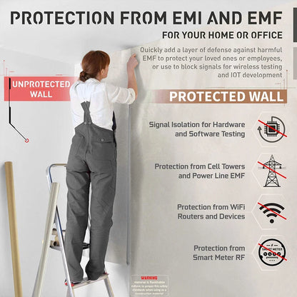 Premium EMF Protection Fabric - Faraday RFID Shielding Cloth for WiFi/RF Radiation Blocking