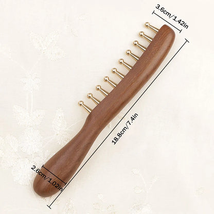 AuraComb™ - Bioenergetic Wood & Copper Comb | Wellness & Meridian Therapy