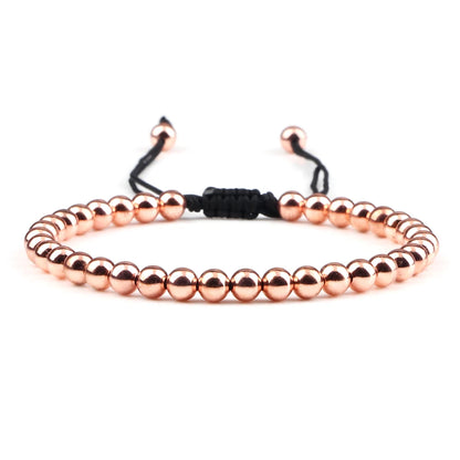 Thai Copper Bracelet - Handmade Adjustable Braided Beads for Yoga, Healing & Wellness