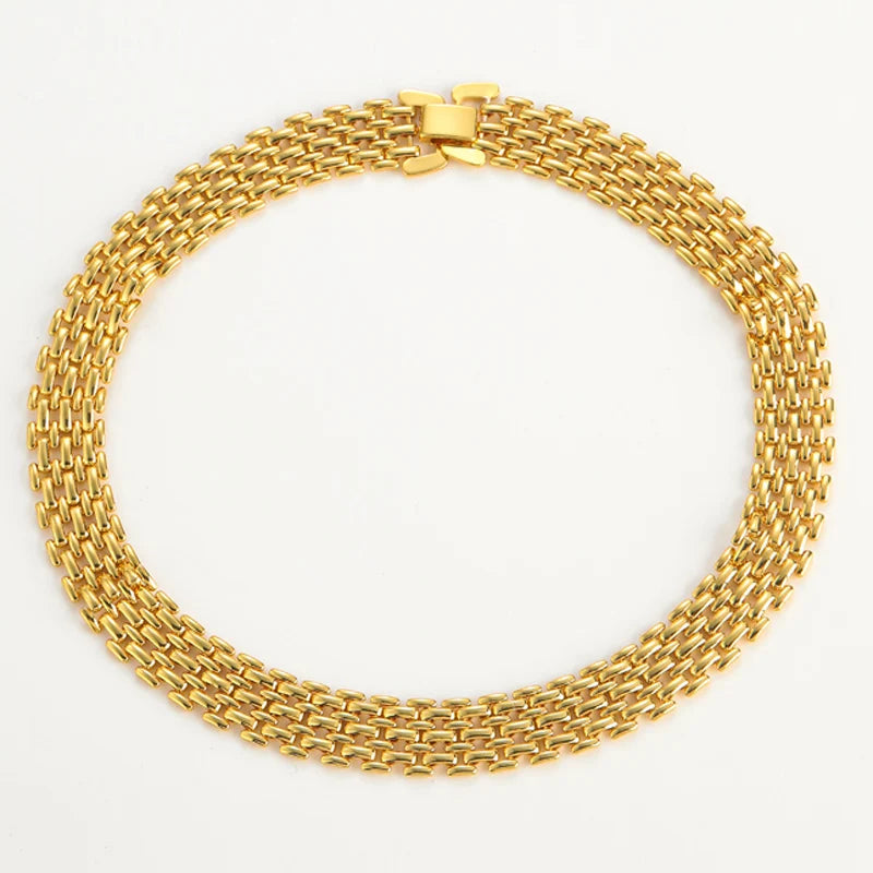 GoldenCollar™ - Vintage Box Chain Choker Necklace | Timeless Elegance & Antique Gold Craftsmanship