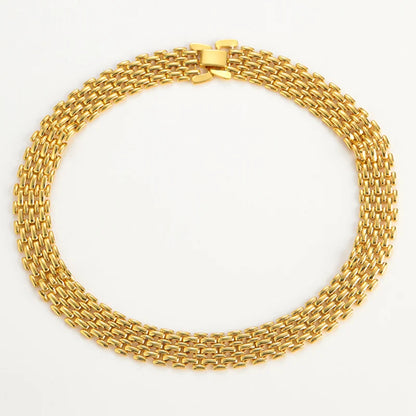 GoldenCollar™ - Vintage Box Chain Choker Necklace | Timeless Elegance & Antique Gold Craftsmanship