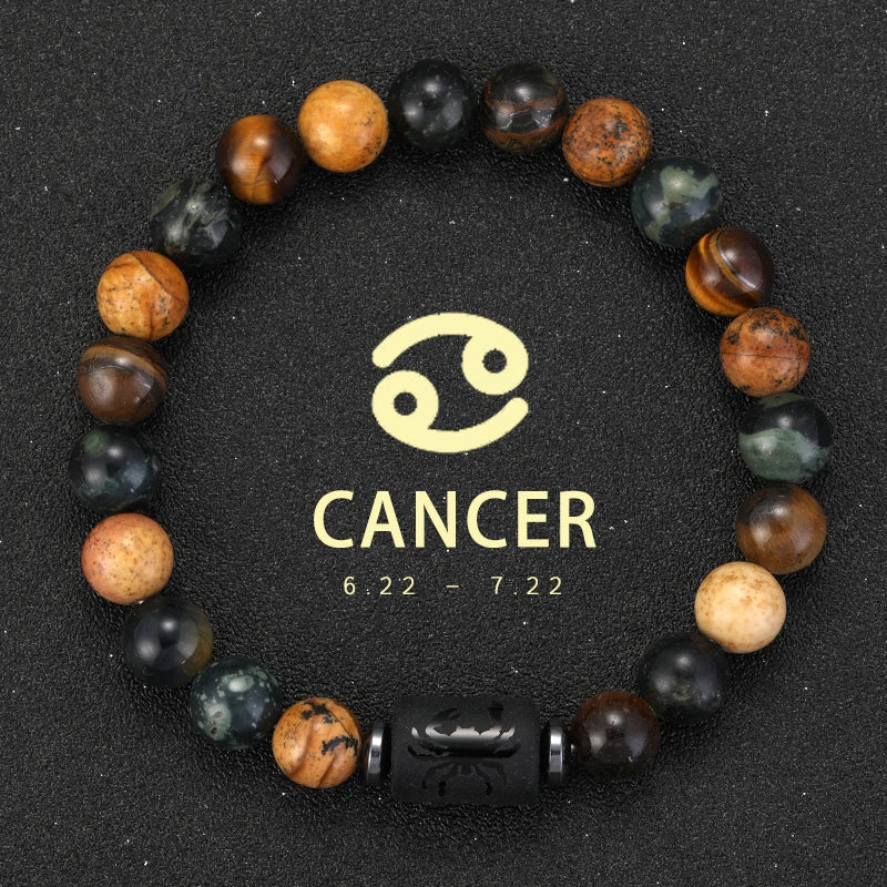 Natural Stone Zodiac Bracelets - Healing Crystal Jewelry for All 12 Signs | Couples & Friendship Gifts