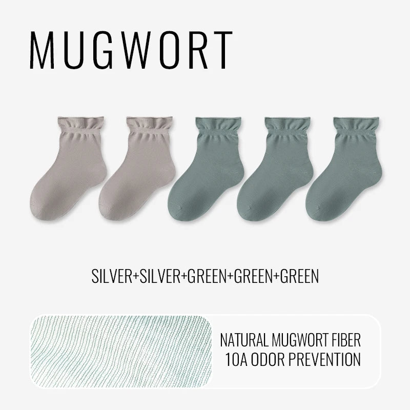 Mugwort Cooling Sleep Socks - 5 Pairs | Natural Herbal Comfort for Deep Relaxation & Better Sleep