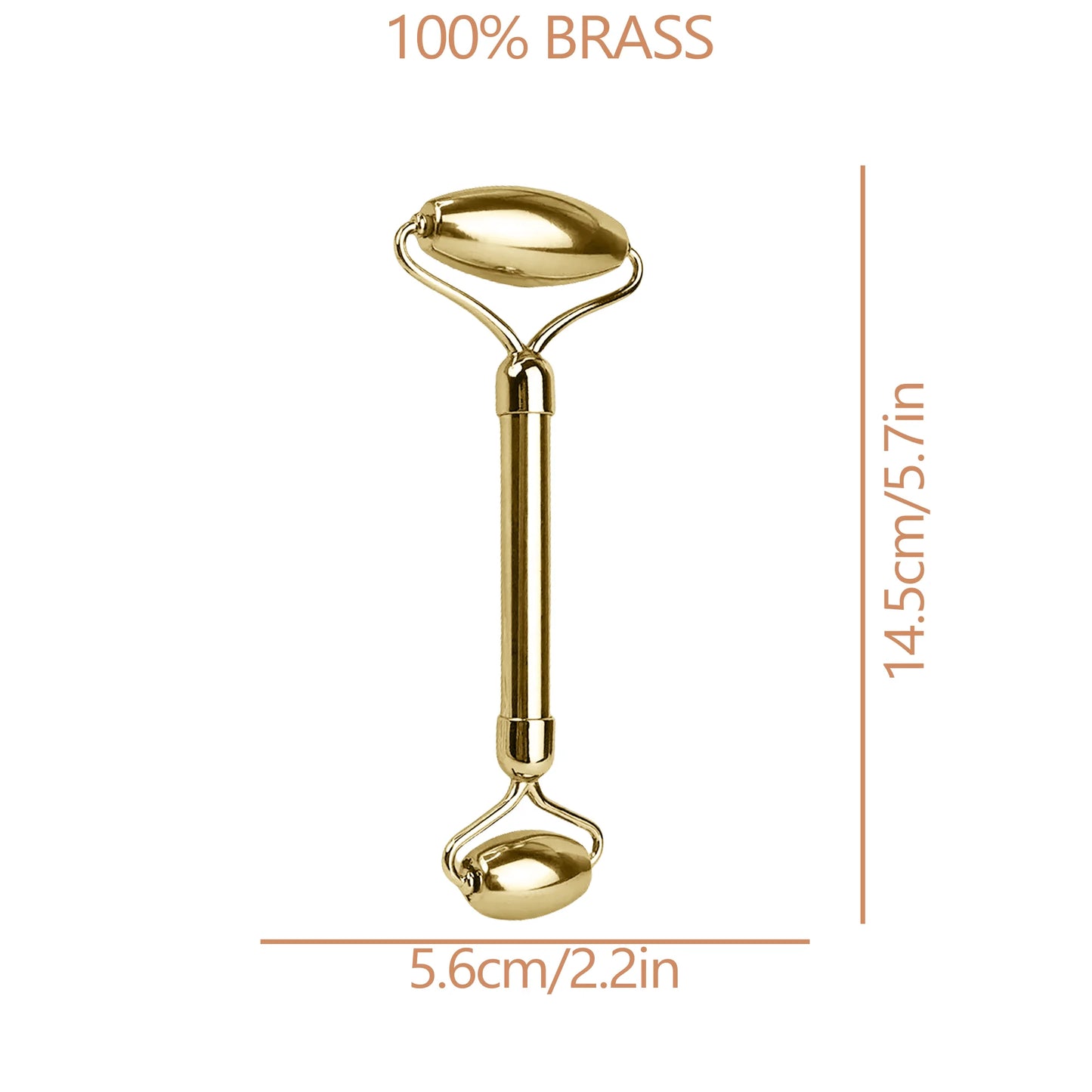 Bronze Facial Roller Massager - Natural Copper Face Lifting Tool for Skin Tightening & Anti-Aging