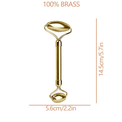 Bronze Facial Roller Massager - Natural Copper Face Lifting Tool for Skin Tightening & Anti-Aging