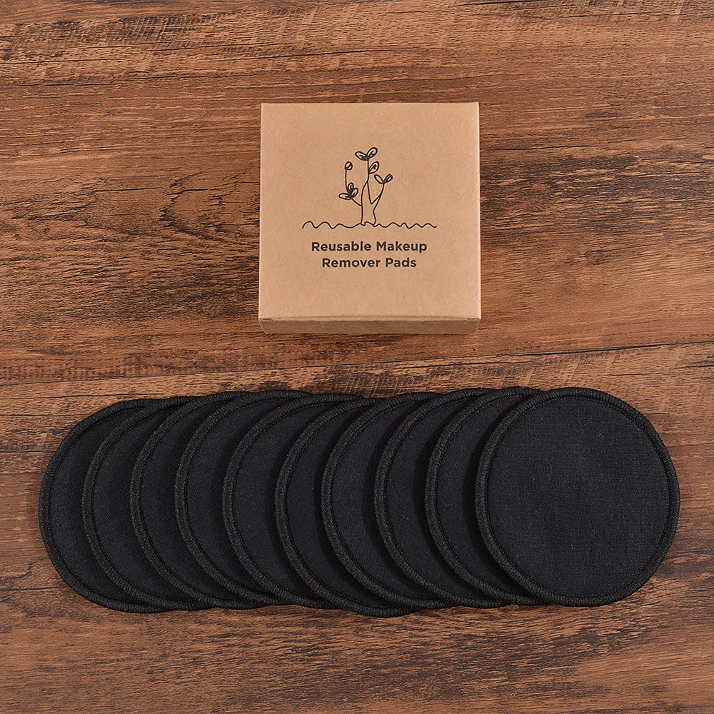 Eco Bamboo Makeup Remover Pads - 10 Pack Reusable Sustainable Cotton Rounds
