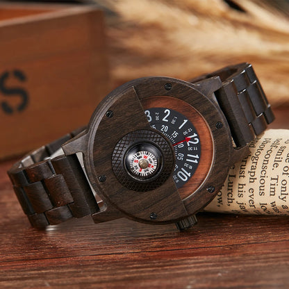 The Compass Heritage™ | Handcrafted Walnut Wood Watch