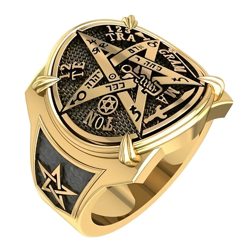 Tetragrammaton Ring™ | Hermetic Sacred Geometry Ring — Wearable Occultist Symbolism
