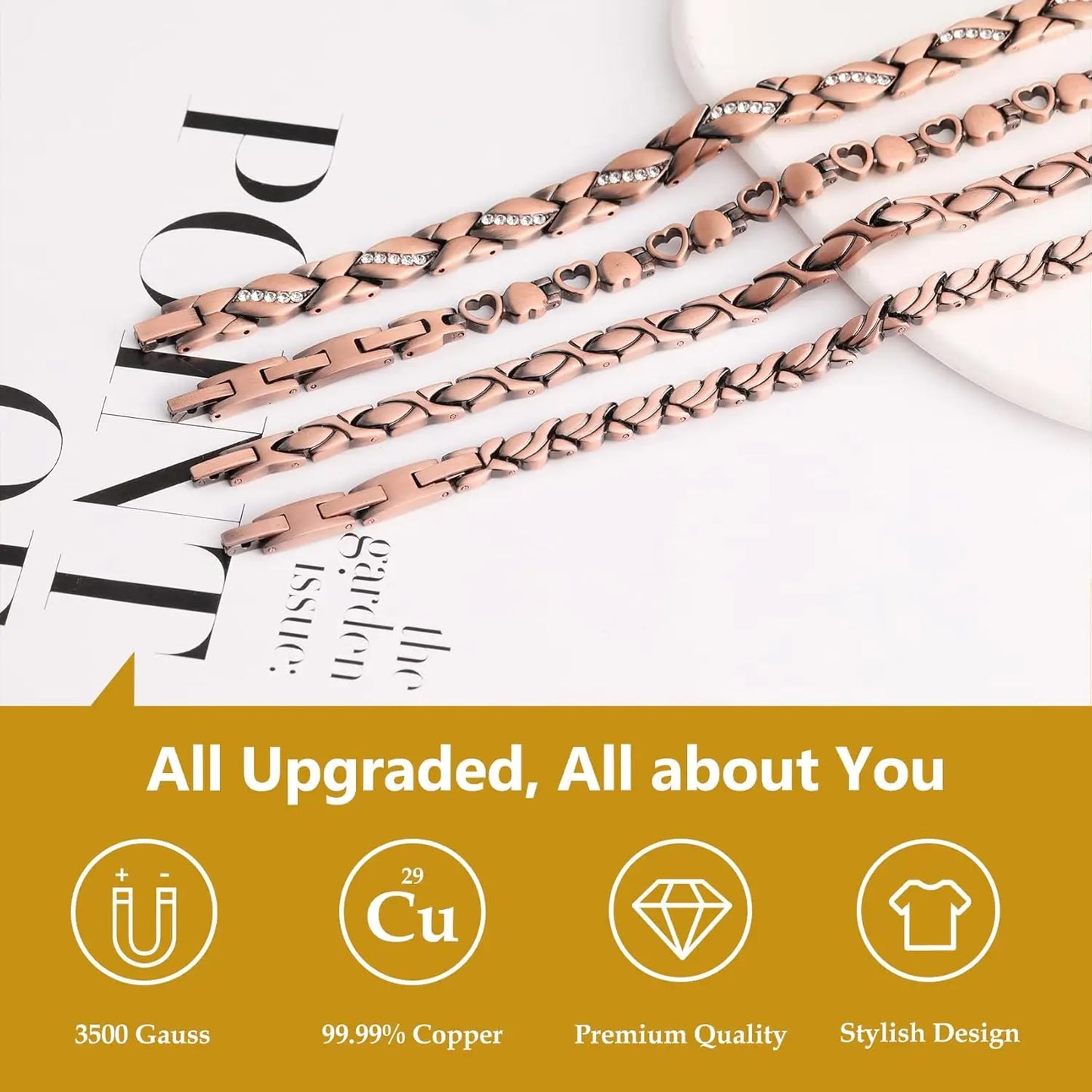 P-Energy - Copper Biomagnetic Bracelet | Vital Energy & Natural Beauty