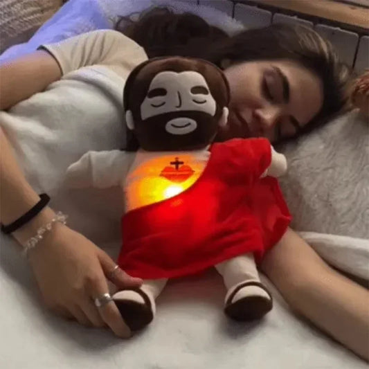 SacredHug™ - Plush Jesus Doll with Light & Music for Spiritual Comfort