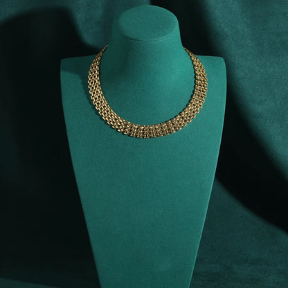 GoldenCollar™ - Vintage Box Chain Choker Necklace | Timeless Elegance & Antique Gold Craftsmanship
