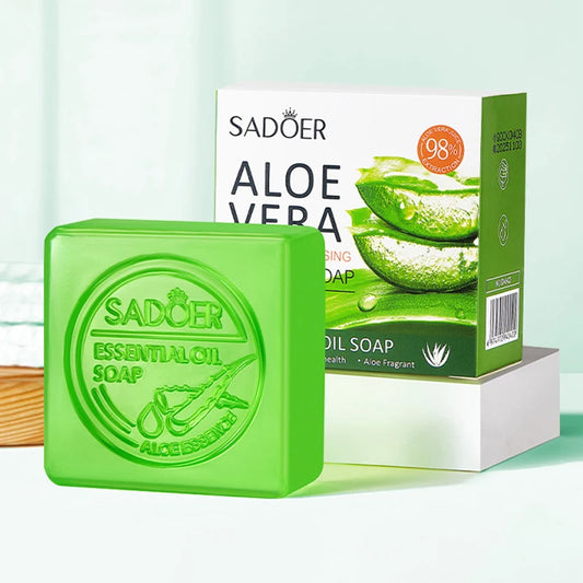 Premium Aloe Vera Facial Soap - Natural Moisturizing Face Cleanser for Hydrated Glowing Skin