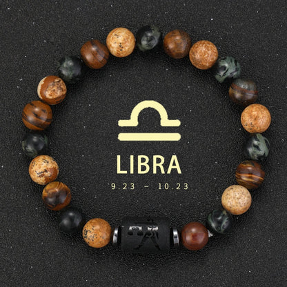 Natural Stone Zodiac Bracelets - Healing Crystal Jewelry for All 12 Signs | Couples & Friendship Gifts