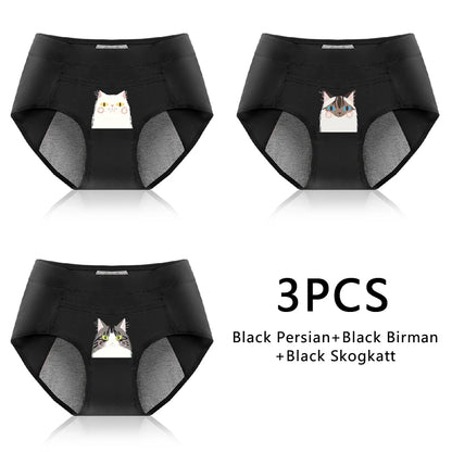 3-Pack Cotton Menstrual Underwear - Leak Proof Period Panties Set