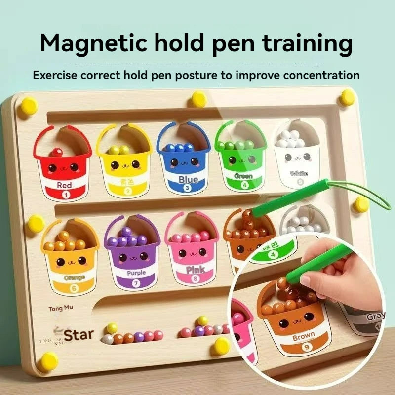 Screen-Free Learning Maze - Magnetic Ball Puzzle for Kids | EMF-Free Alternative to Tablets & Phones