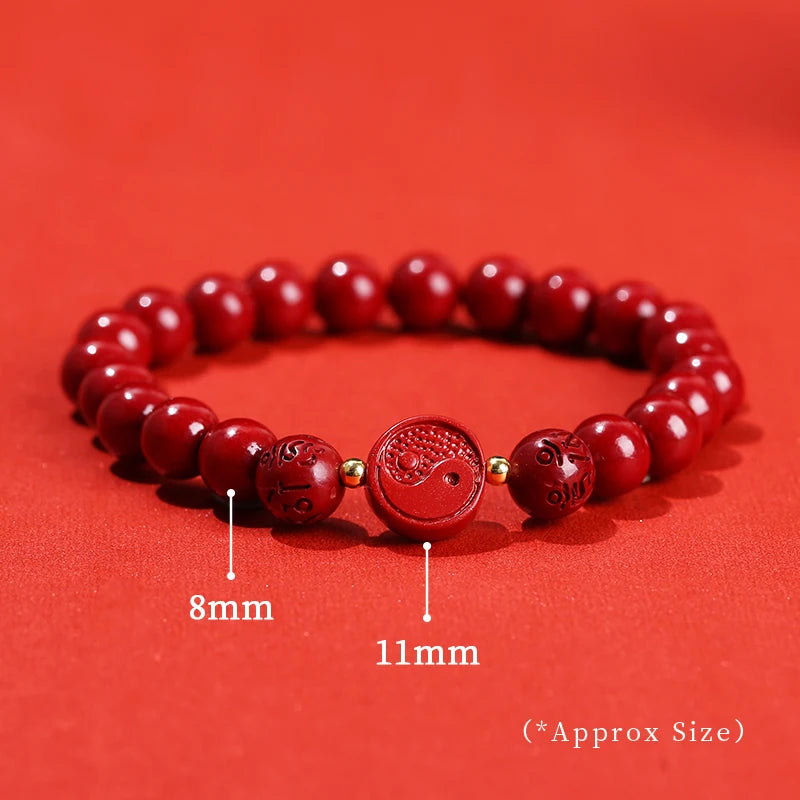 🐉 Natural Cinnabar Pixiu Bracelet - Feng Shui Wealth & Protection Amulet
