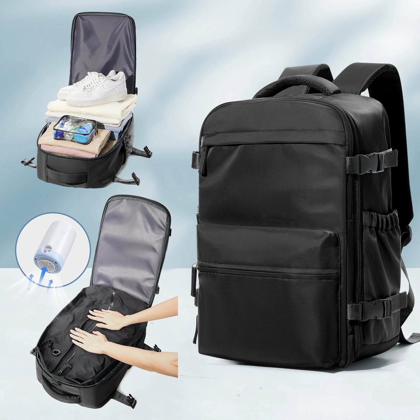 Luxury Compression Travel Backpack – Premium Design + Pump Included