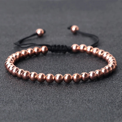 Thai Copper Bracelet - Handmade Adjustable Braided Beads for Yoga, Healing & Wellness