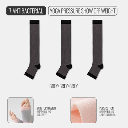 FlexiFlow™ Compression Socks – Open Toe Support for Yoga, Sports & Recovery