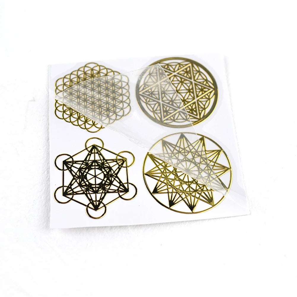 CopperShield™ EMF Protection Stickers - 16-Pack Sacred Geometry Copper Decals for 5G & WiFi Radiation Defense
