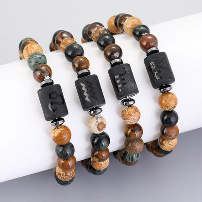 Natural Stone Zodiac Bracelets - Healing Crystal Jewelry for All 12 Signs | Couples & Friendship Gifts