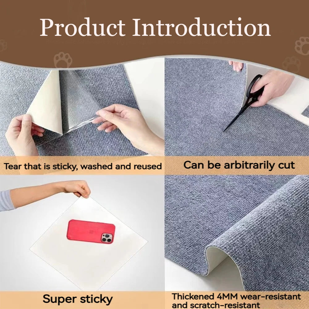 Self-Adhesive Cat Scratching Mat - Trimmable Furniture Protector | 8 Colors