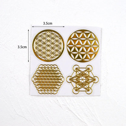 CopperShield™ EMF Protection Stickers - 16-Pack Sacred Geometry Copper Decals for 5G & WiFi Radiation Defense