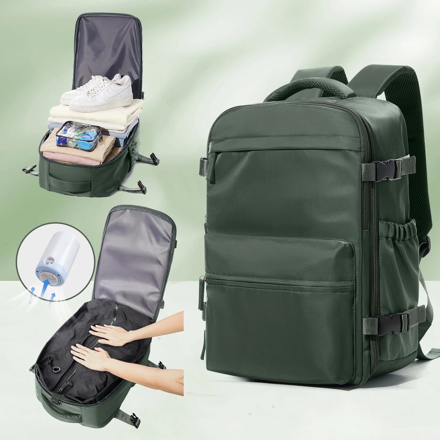 Luxury Compression Travel Backpack – Premium Design + Pump Included
