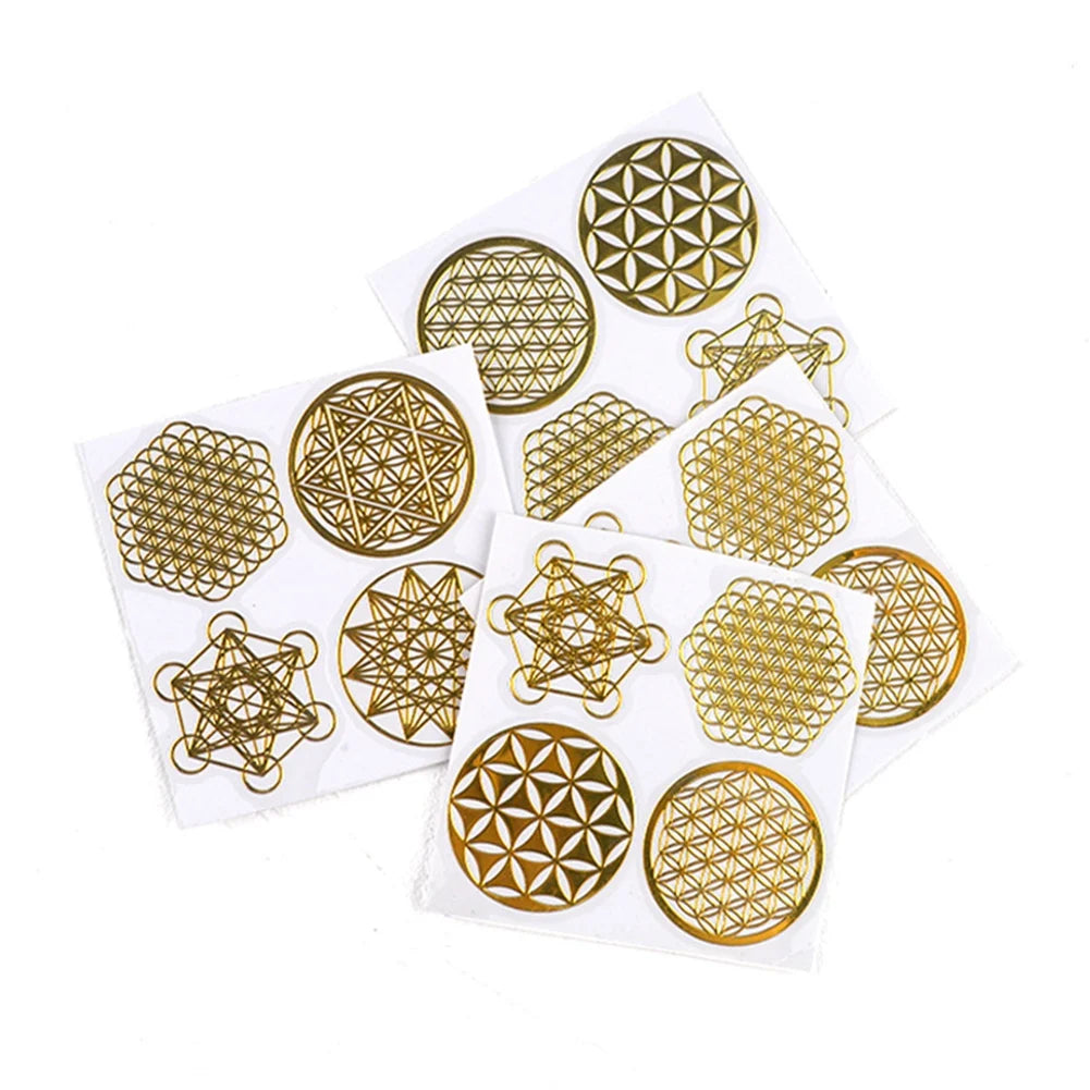 CopperShield™ EMF Protection Stickers - 16-Pack Sacred Geometry Copper Decals for 5G & WiFi Radiation Defense