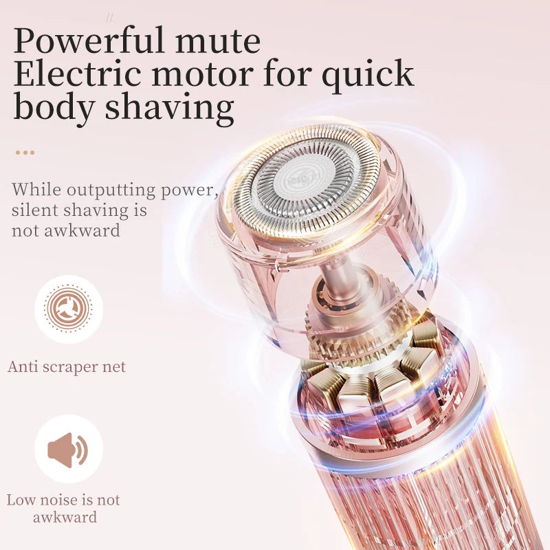 Painless Electric Bikini Trimmer & Facial Hair Remover - Portable Rechargeable Epilator for Women