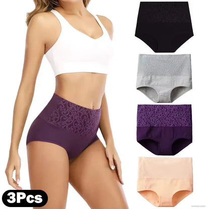 ComfortFit™ High Waist Cotton Briefs - 3-Pack Plus Size Underwear for Everyday Comfort L-5XL