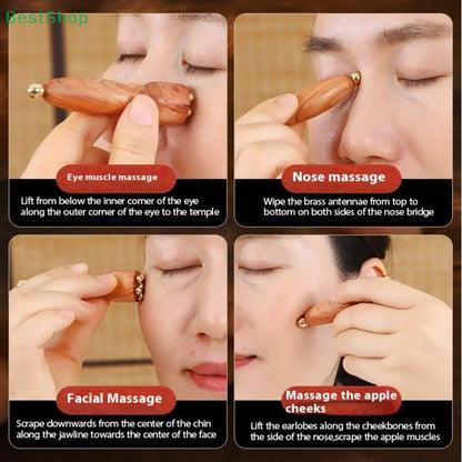 AuraComb™ Classic - Premium Copper & Rosewood Facial Gua Sha Tool for Relaxation & Rejuvenation