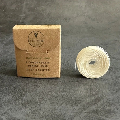 Eco Biodegradable Mint Dental Floss - 50 Meters Deep Cleaning for Proper Oral Care